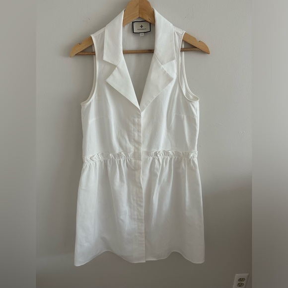Tuckernuck Oxford white sleeveless royal shirt dress size small - Picture 3 of 9